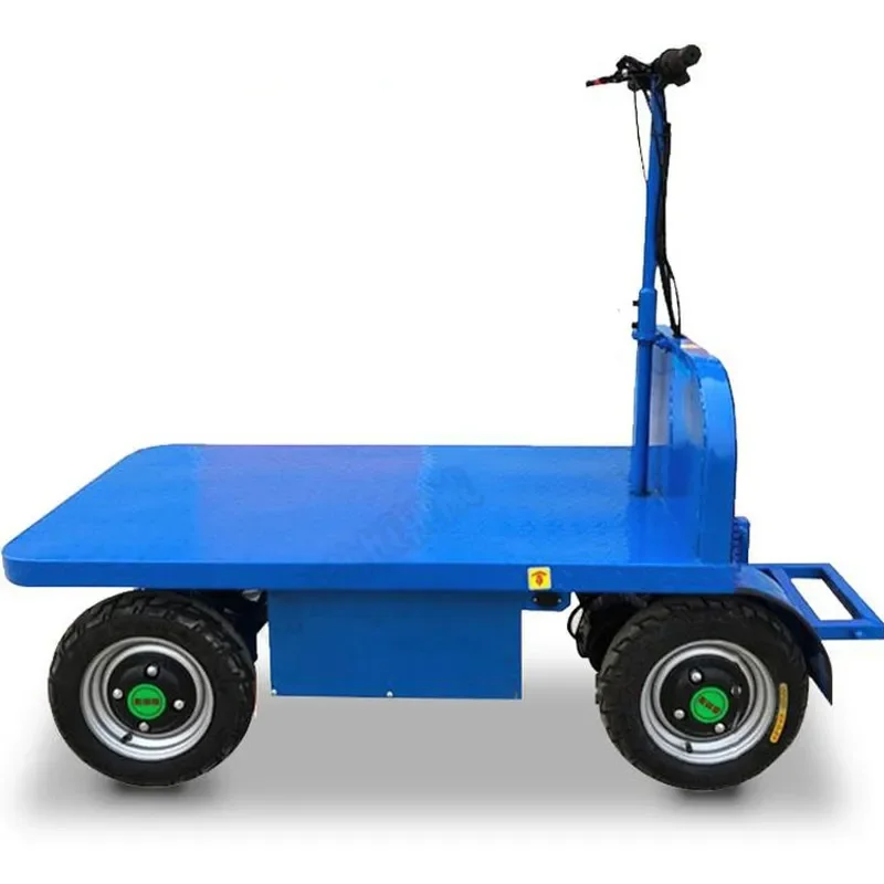 Thickened Steel Plate Electric Four Wheel Trolley Household Cargo Truck Express Portable Hand Pulled Cart
