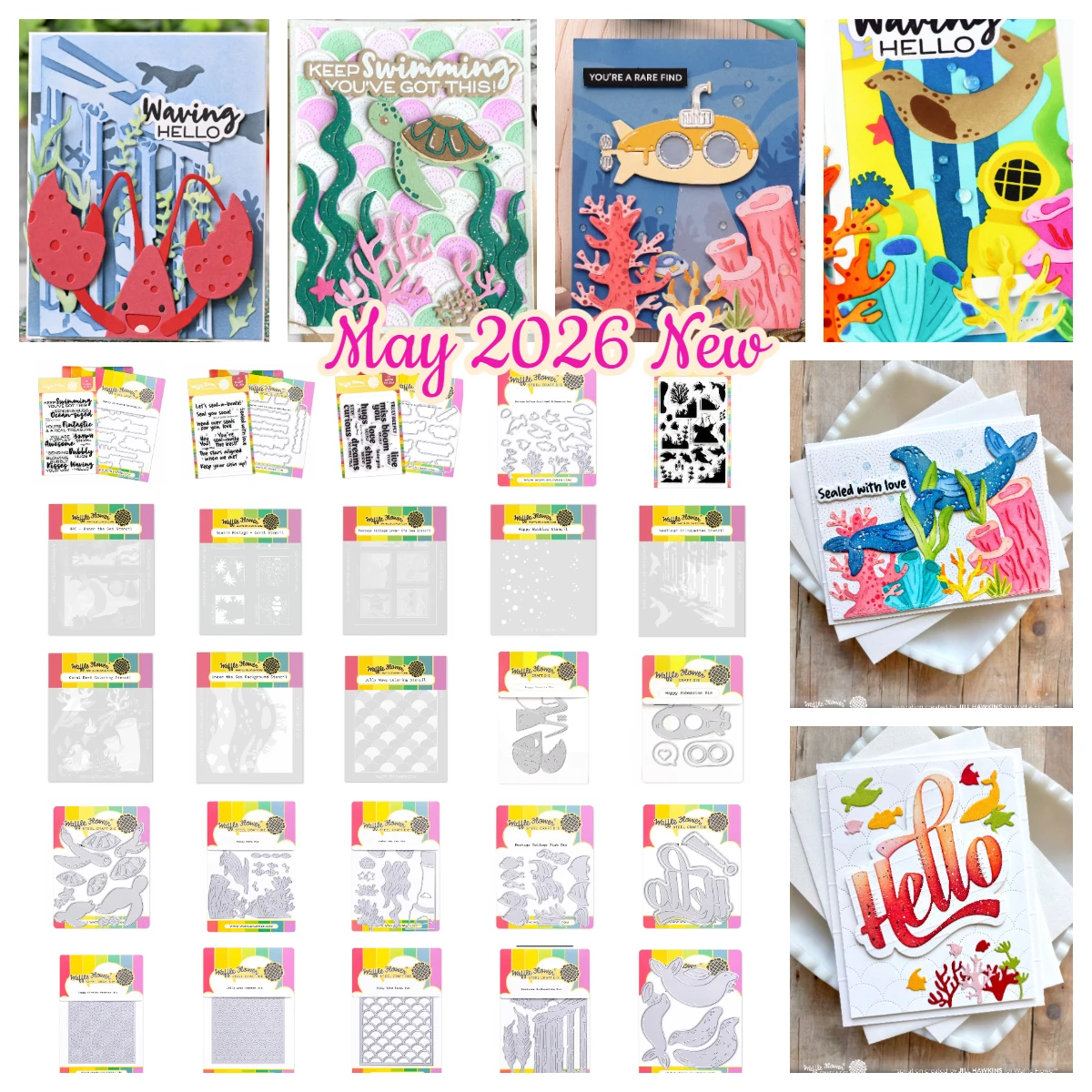 May 2026 New Coral Reef Coloring Stencil Steel Craft Metal Cutting Dies Stamp Stencils DIY Handmade Scrapbook Photo Album Diary