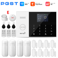 PGST GSM Alarm System Tuya 4G WIFI Smart Home Wireless Smart Life APP 433MHz Safe Security Door Sensor Siren Alexa