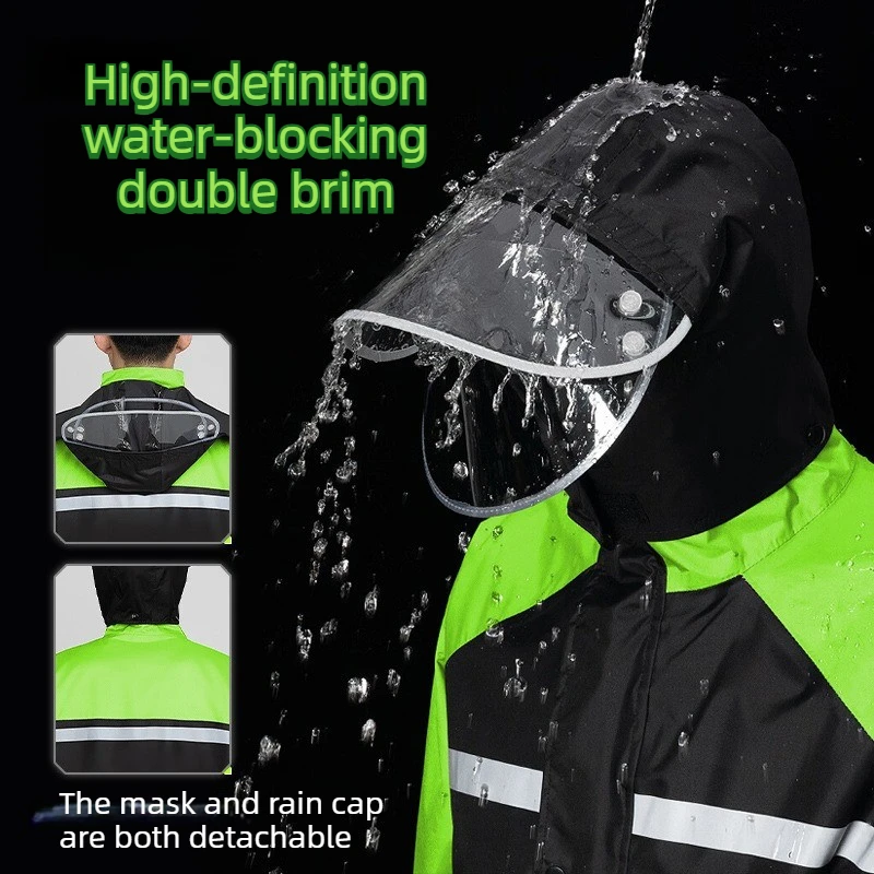 

Комплект дождевиков: непромокаемое пончо для мотоциклистов, защита от ливня, мото-костюм, водонепроницаемые аксессуары для мотоциклистов