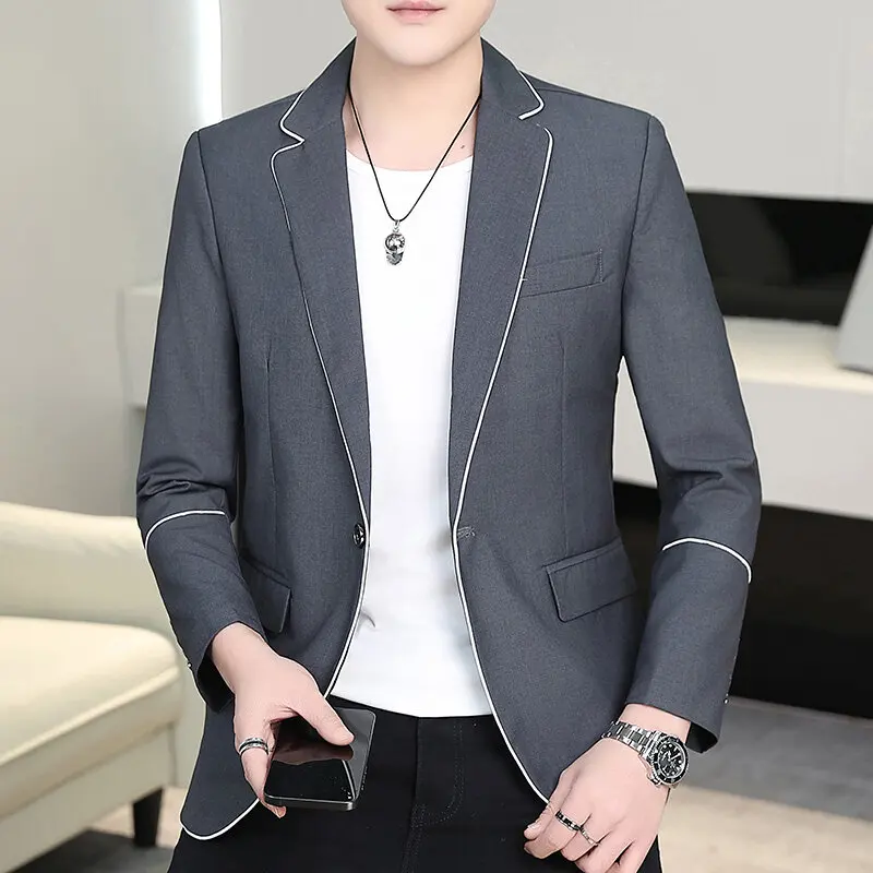 2025 Spring Casual Suit Jackets Men Slim Fit Business Social Hairstylist Blazers Solid Color Street Wear Social Jacket