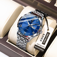 POEDAGAR Luxury Casual Watch For Man Date Week Waterproof Luminous Stainless Steel Men Watch Sport Quartz Men's Watches Male+Box