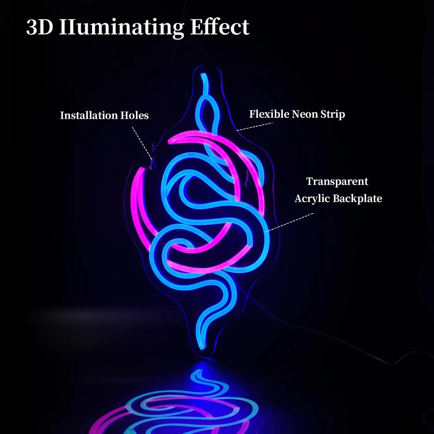 ثعبان القمر النيون Led أضواء النيون للنادي بار ديكور USB عكس الضوء اللعب استوديو الفني العصرية ديكور هدايا للفن Aficionados