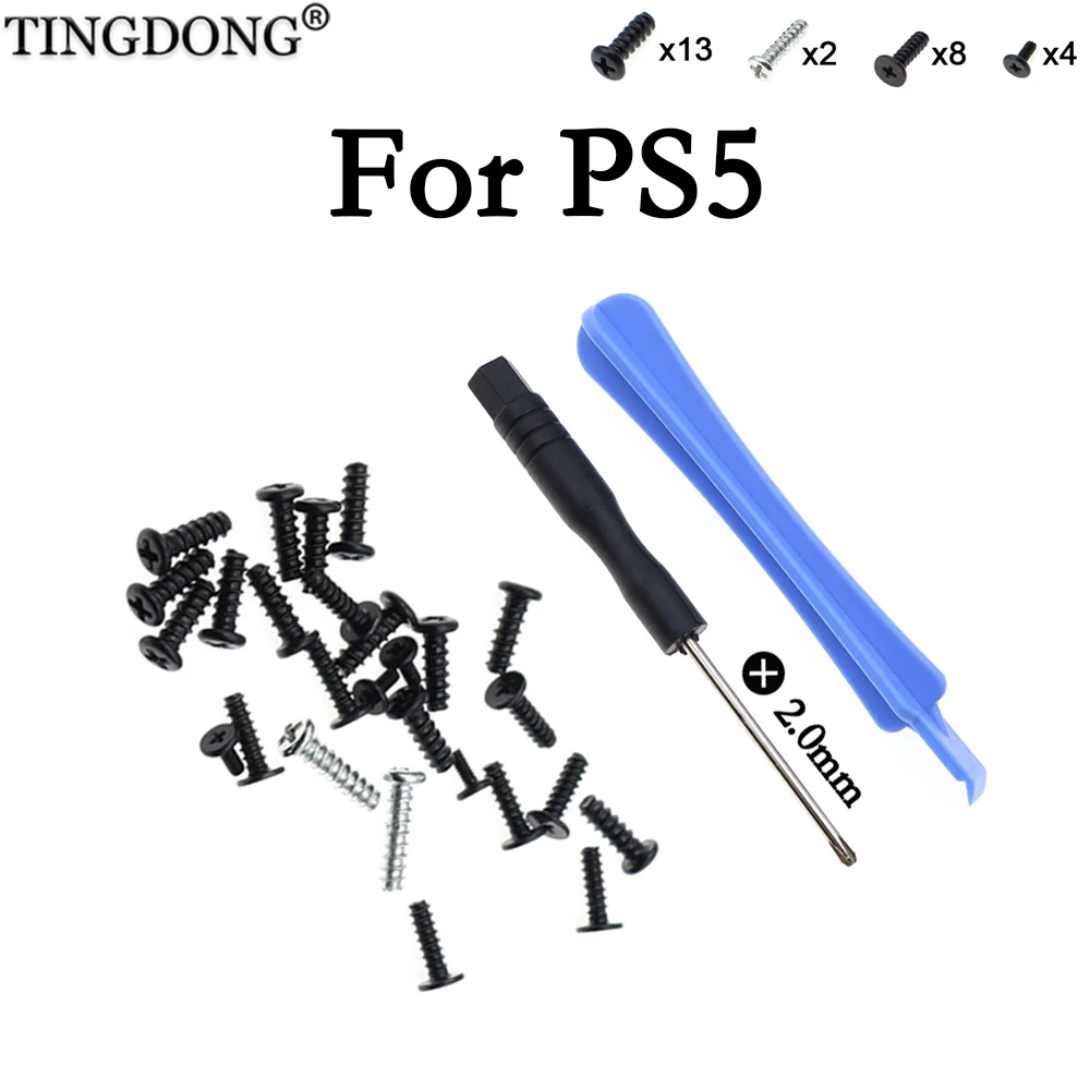 PS5 Controller DualSense Komplettes Schraubenset 27-teilig PS5 Controller Gehäuseschrauben Kreuzschlitzschrauben + Montagewerkzeuge