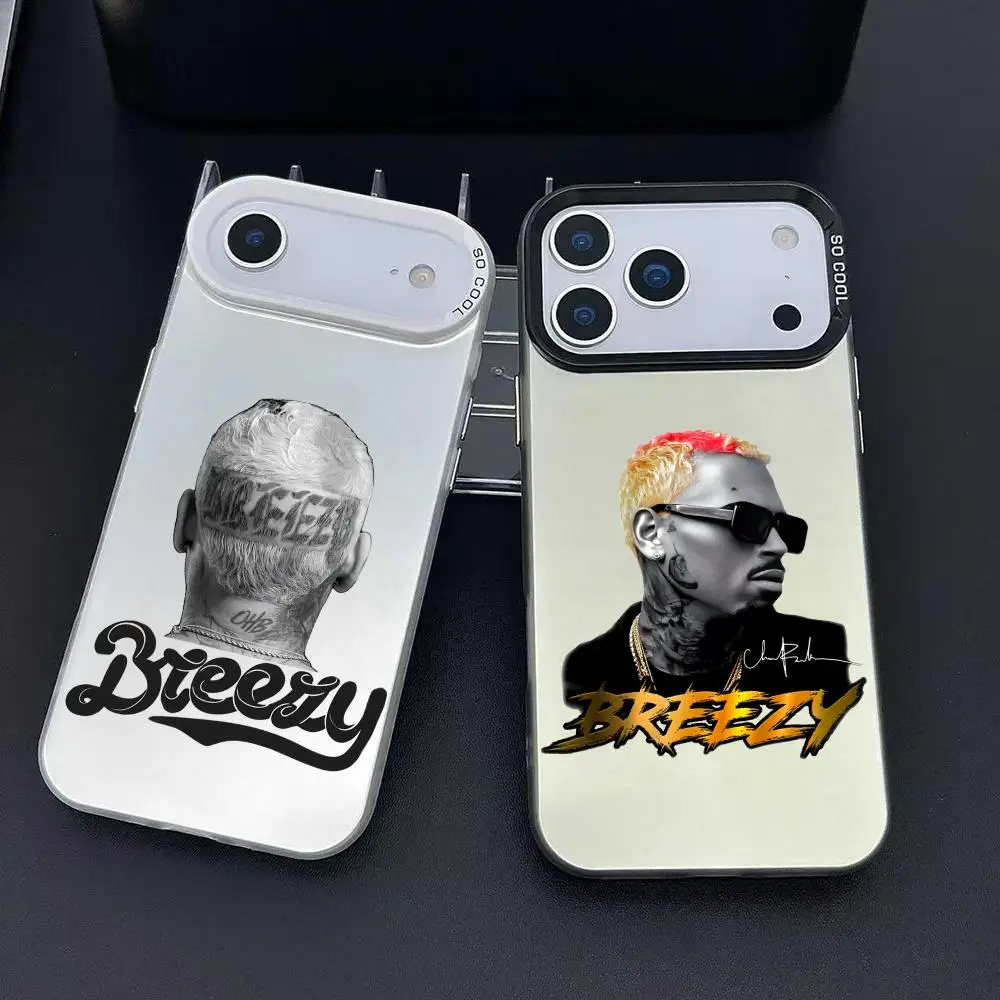 Coque de téléphone Rapper Singer C-chris Brown pour iPhone 17 16 15 14 13 12 11 Pro Max Air, colorée, mate, laser, effet aurore
