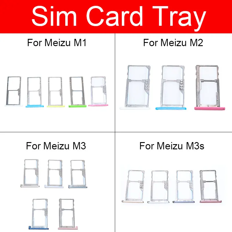 Sim Card Slot Tray Holder For Meizu Charm Blue M1 M2 Mini M3 M3s M578CA Sim  Memory Card Adapter Replacement Repair Parts