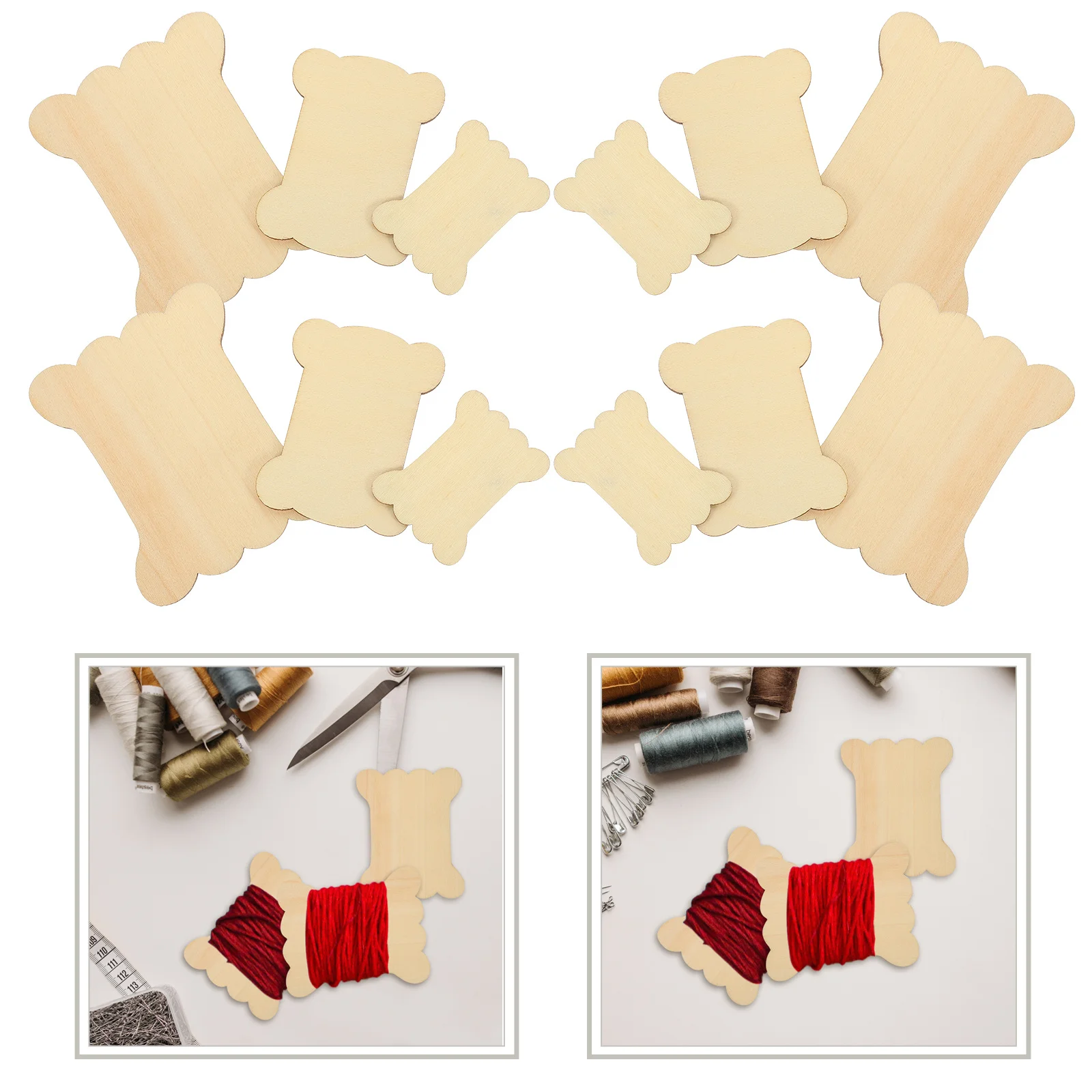 

18Pcs Thread Bobbins Embroidery Floss Organizer Wood Thread Winding Board for Sewing Cross Stitch Quilting Craft Supplies