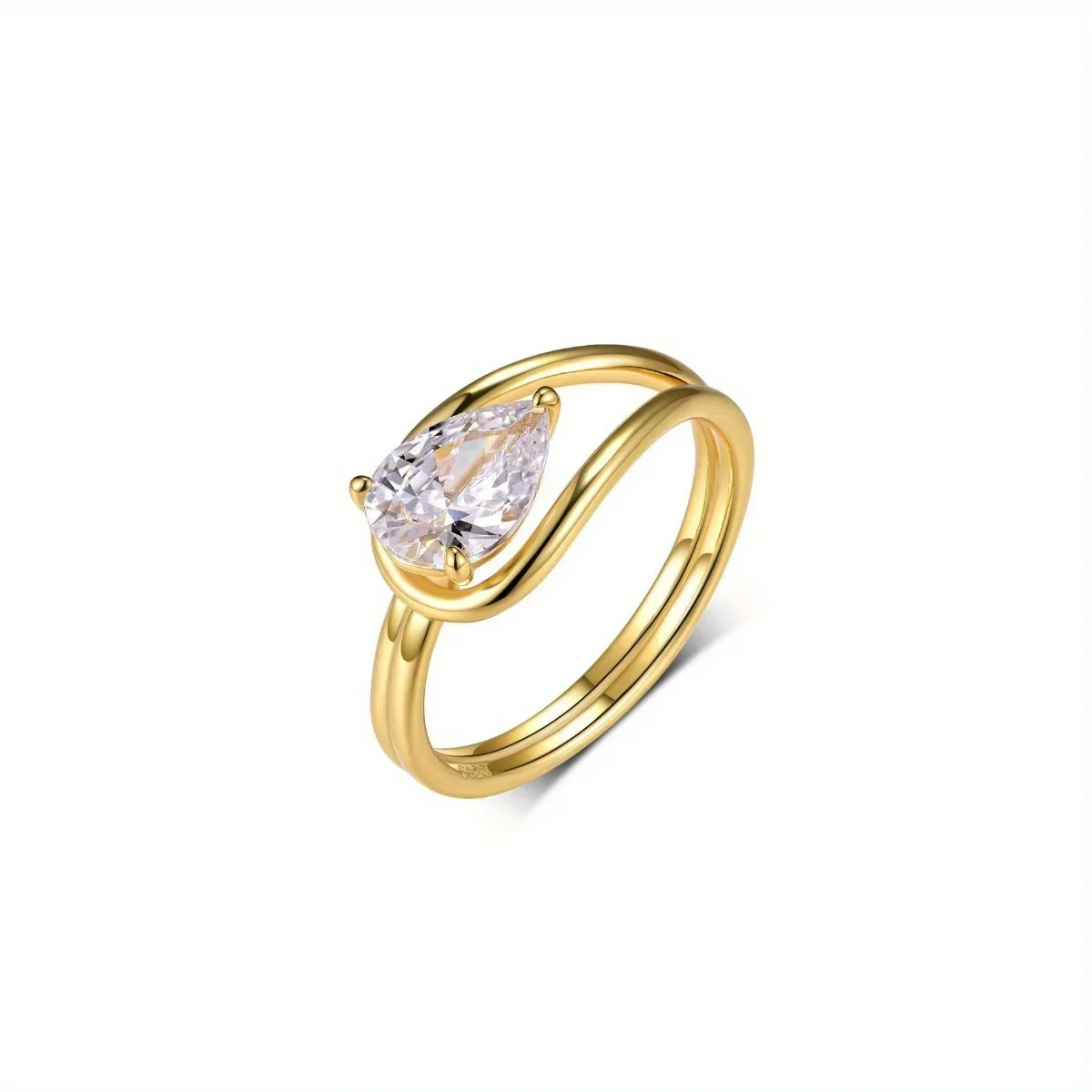 

S925 Sterling Silver 1.5CT Pear Moissanite Fine Jewelry Gold Plated 18k Suitable for Gift Giving Anniversary Birthday Gift