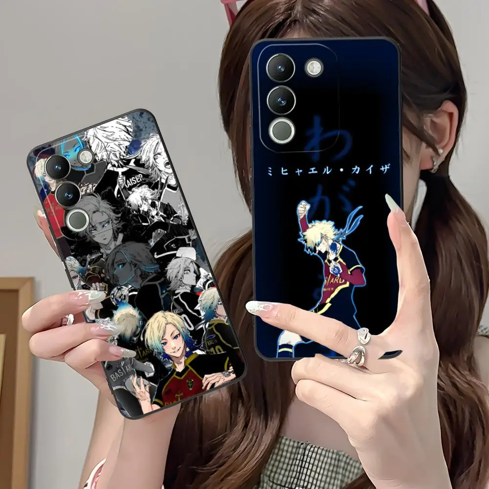 

Blue Lock Michael Kaiser Matte TPU Mobile Phone Case for VIVO V60 V50 V40 V30 V29 V27 V25 V23 Pro Lite 5G Printing Cover