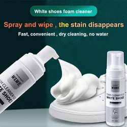 White Shoe Cleaner Portable Shoe Stain Remover Dry Cleaner NoRinse Foaming Sneaker Cleaner DeYellowing Refurbishment
