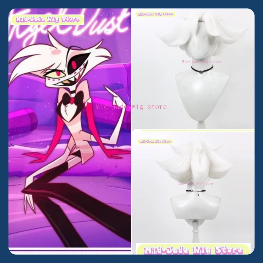 

Mid-jade Wig Store Angel Dust Cosplay Wig Anime Game Role Playing Synthetic Hair Halloween Party