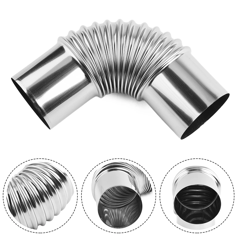 Home Improvement Elbow Tube 60mm Acid Alkali Stainless Steel Thermal Tents 90° Angle Chimney Pipe Anti-rust Elbow