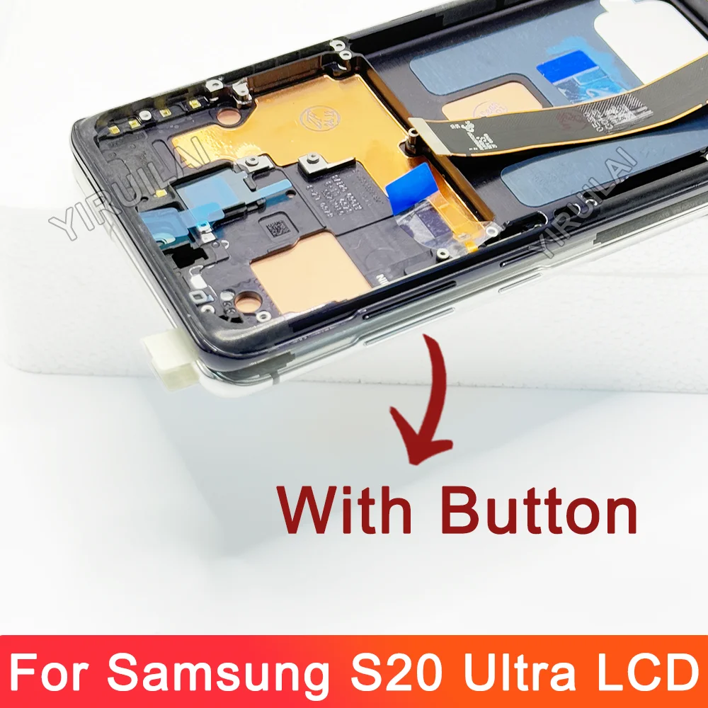 NEW 6.67”  S20 Ultra Screen Assembly, for Samsung Galaxy S20 Ultra 5G G988 G988U Lcd Display Digital Touch Screen with Frame