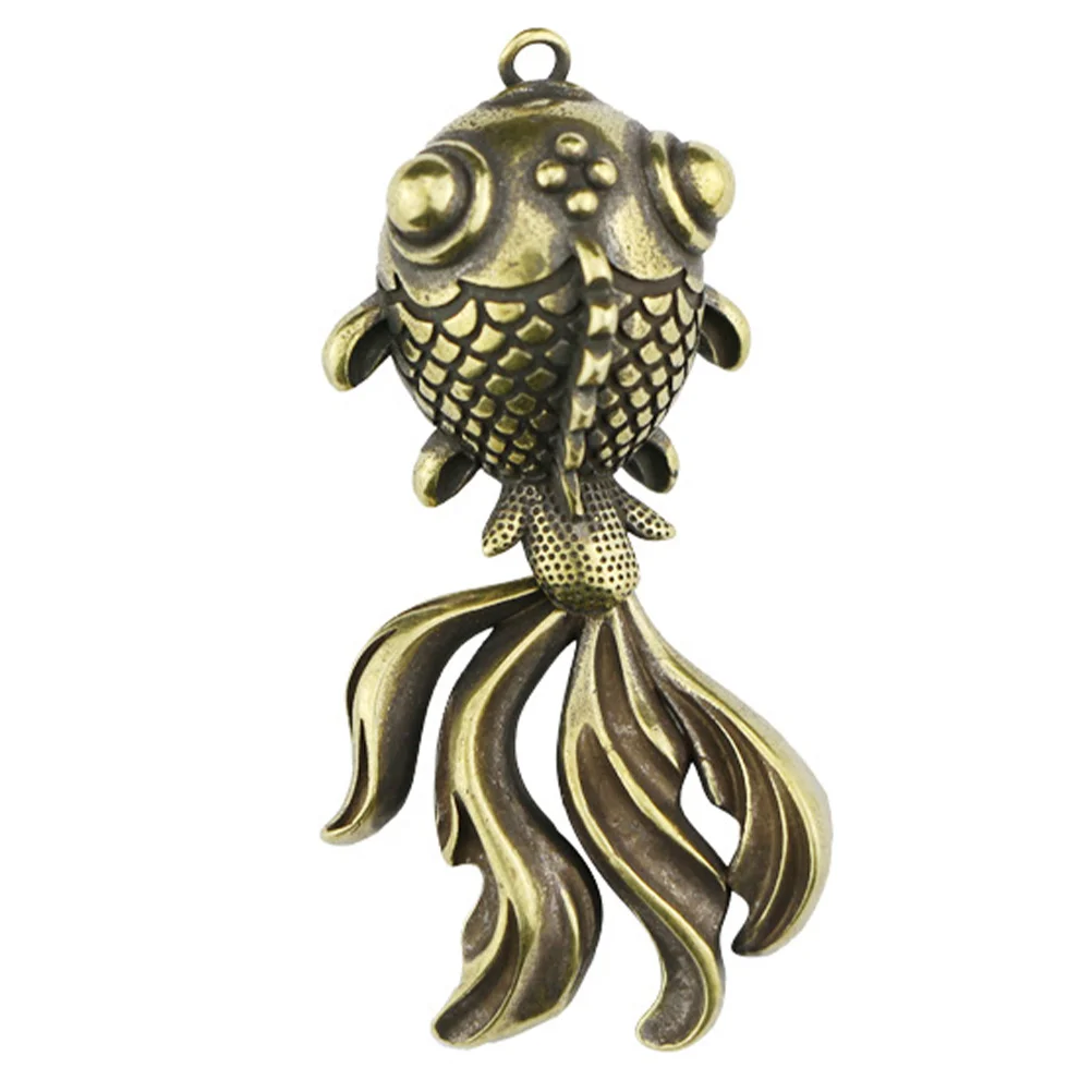 

Goldfish Unique Brass Craft Key Ring Ornament Diy Decoration Vivid Design Chic Hanging Accessories Small Goldfish