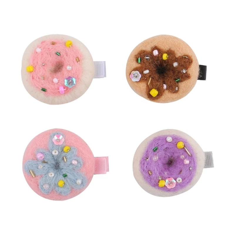 Lovely Doughnuts Hair Clip for Adult Women Little Girl Barrettes Braid Clip Hair Shaping Tool Side Pin Barrettes Pet Hairpin