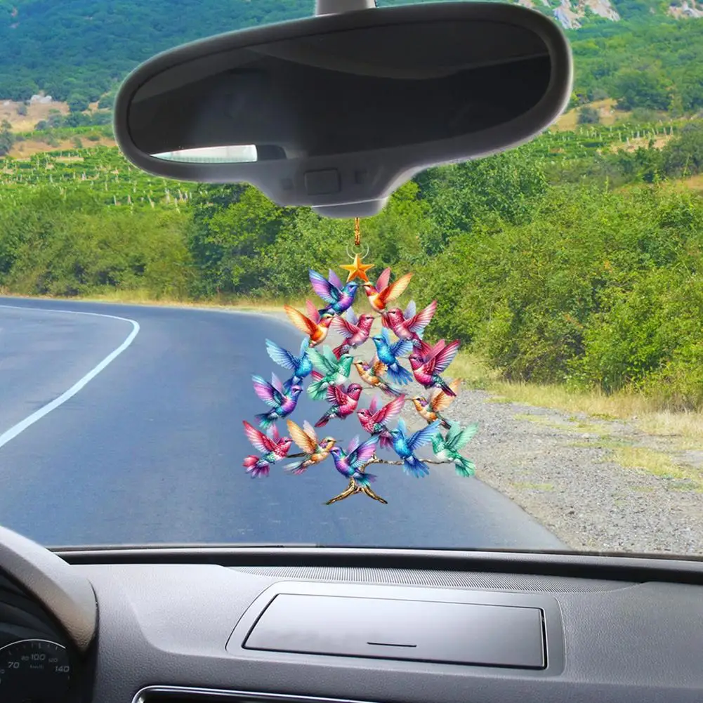 

Солнцезащитный орнамент в виде колибри, двухсторонний акриловый рождественский орнамент в виде колибри, подвесное украшение для автомобиля в виде птицы, автомобильные принадлежности