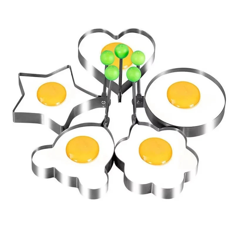 Egg Ring Molds for Cooking  Griddle Egg Rings Stainless Steel Egg Cooking Rings Heart Flower Star Micha Round Pancake Mold