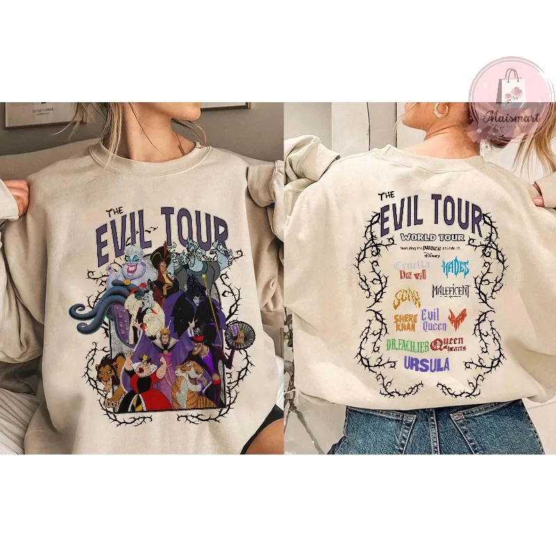 Ropa deportiva retro de villano de Disney 'Evil Journey' para mujer, adecuada tanto para hombres como para mujeres en otoño e invierno
