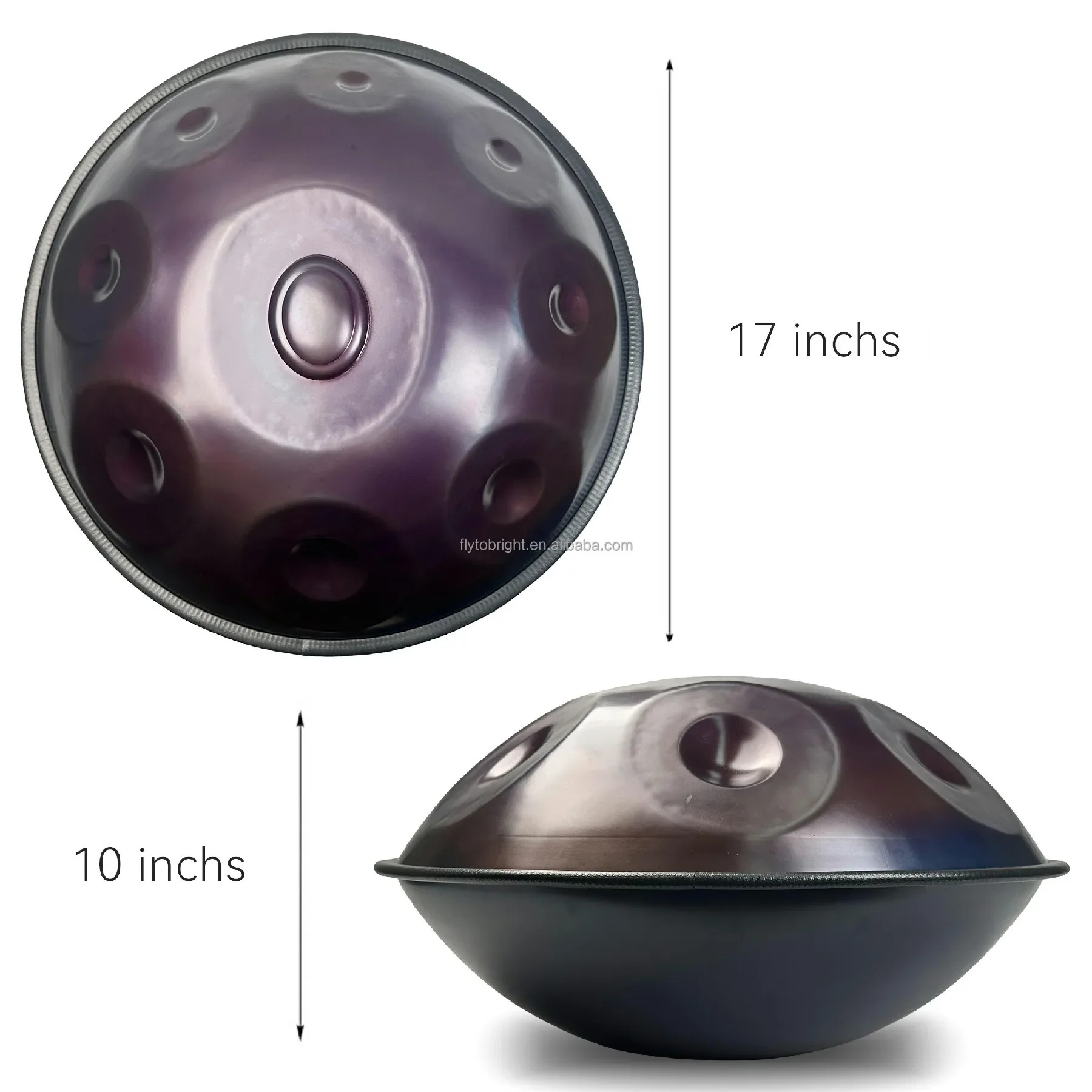 46cm (18 Zoll) Mini-Stahl-Handpan-Trommel 12 Noten/10/9 Noten Handpan d Moll 22-Zoll-Instrument für Anfänger mit Handpfannen koffer