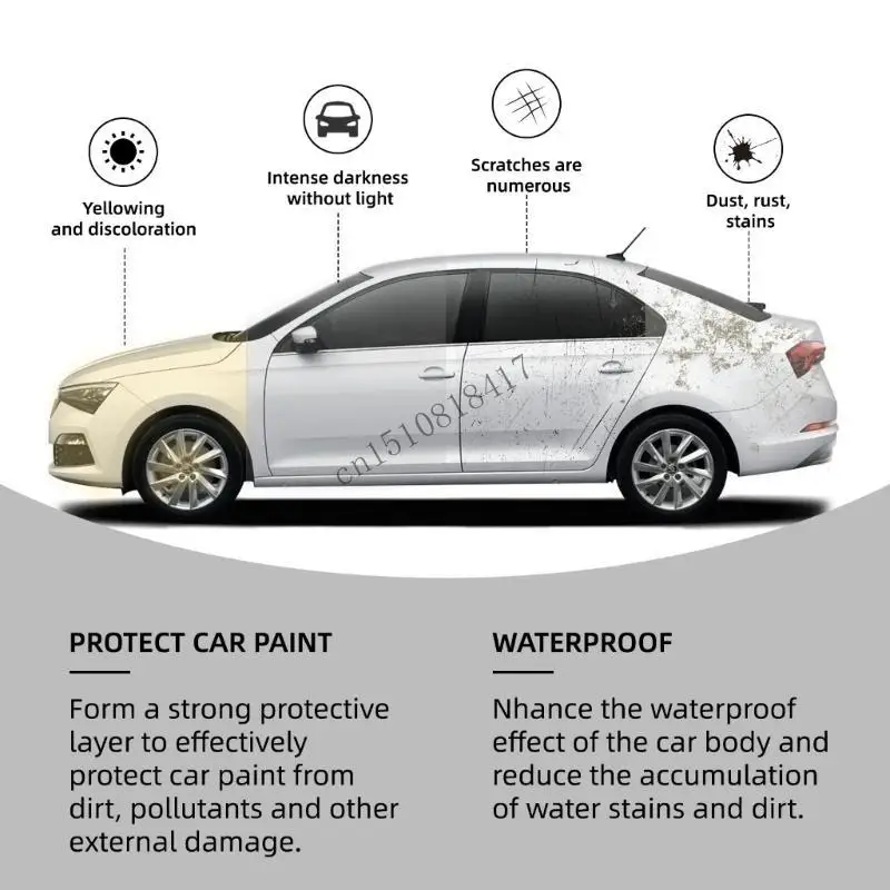 كريم شمع السيراميك 517B للسيارات، شمع تلميع قوي لطلاء السيارة، طلاء خفيف يدوم طويلاً لجميع السيارات، سريع