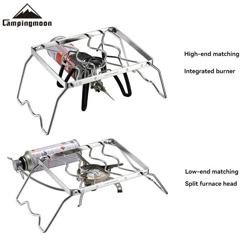 Campingmoon-ポータブルステンレス鋼バーベキューメッシュグリル、中型、高さ調節可能、MS-1012