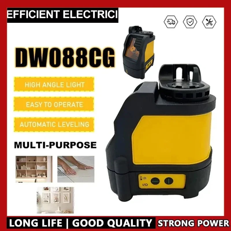 

DW088CG Лазерный уровень 2-линейный высокоточный перекрестный зеленый свет автоматический выравниватель перезаряжаемый портативный инструмент подходит для DEWALT