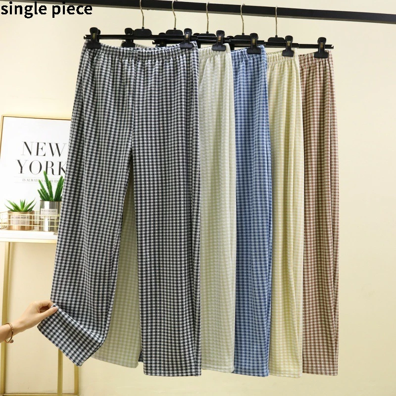 

Men's German Velvet Sleeper Pants Winter Thick Warm Home Pants Checkered Large Size with Velvet Casual Pants Pajama Pants