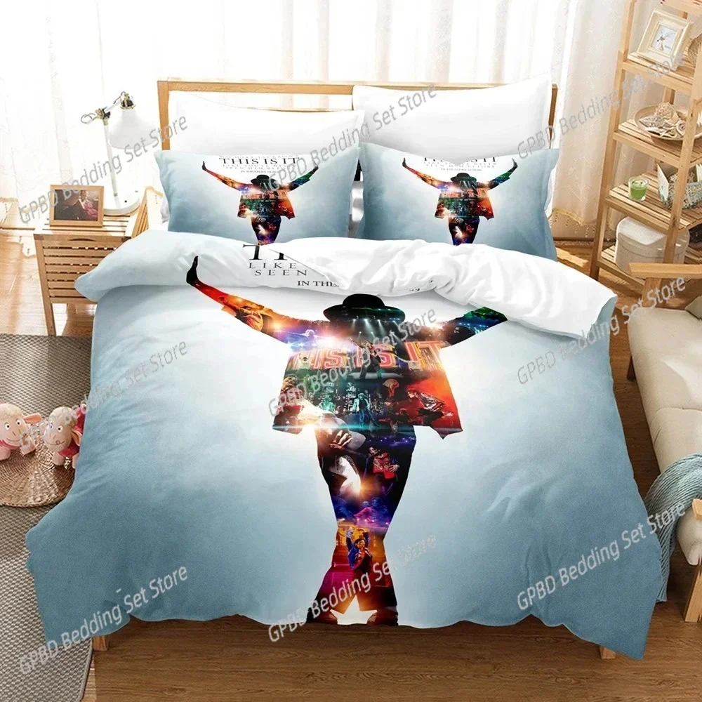 3D Print Michael Jackson 3D Bedding Set Duvet Cover Pillowcases Single Twin Full Queen King Size Home Decor Quilt Boys Gift Quil