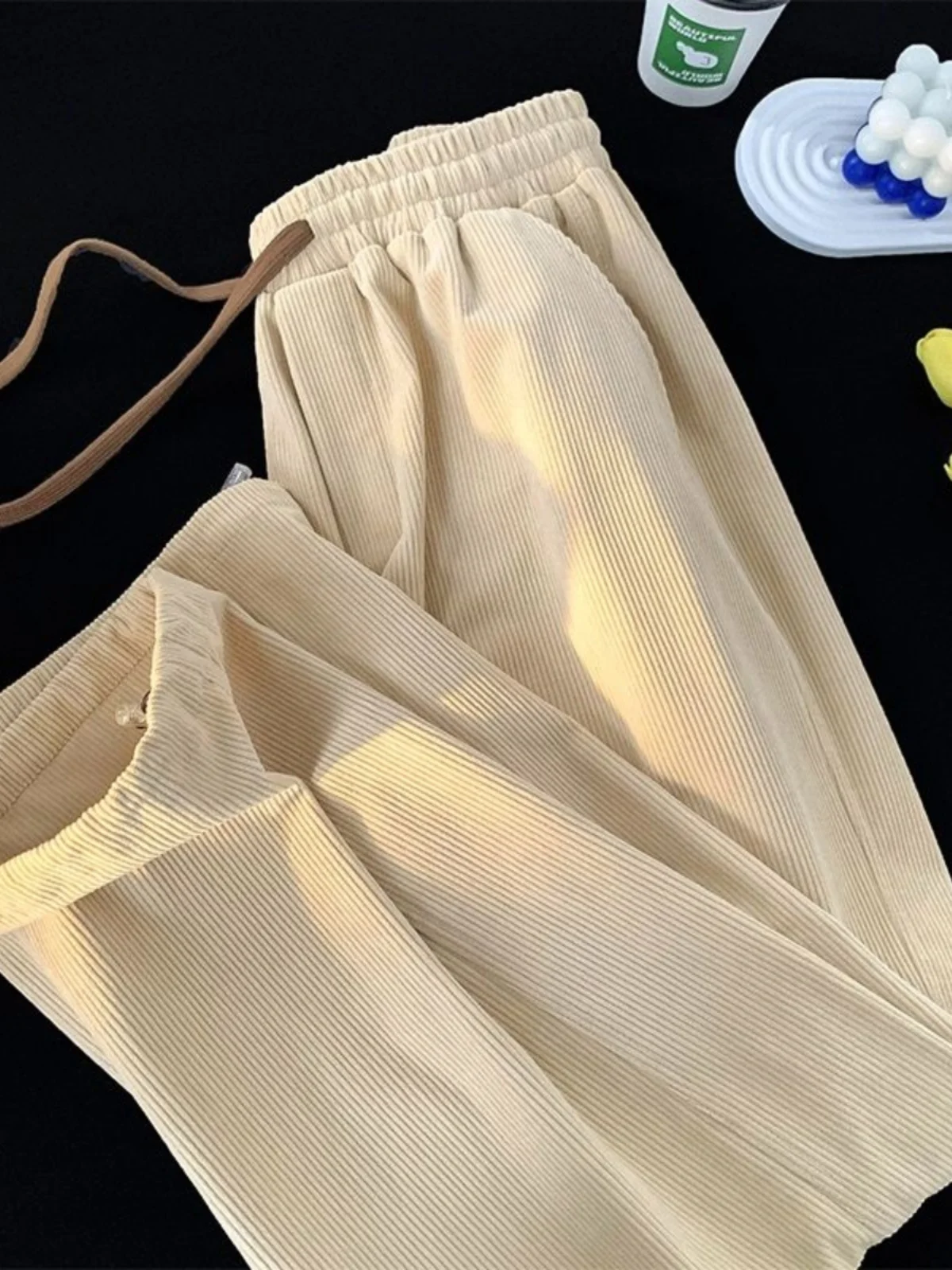 

Светлые повседневные брюки цвета хаки с прямыми штанинами, женские широкие брюки небольшого размера, весенне-осенние свободные длинные брюки в японском стиле