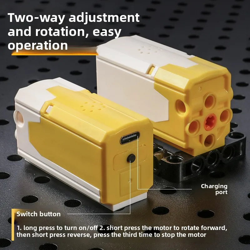 Motor elétrico compatível com blocos de construção educacionais STEM com controle de APP Motor ML de carregamento USB para MOC