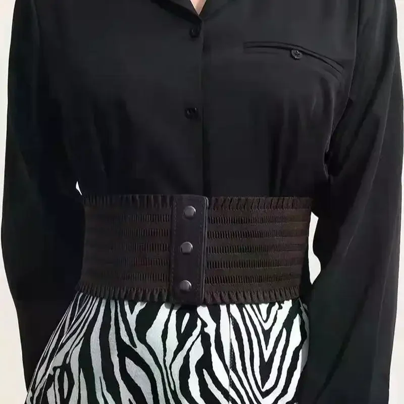 Women's Elastic Wide Waist Belt Retro Classic Versatile Suitable For Dresses Coats Jeans And Belts.