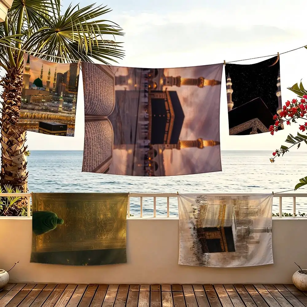 Moslem a-and k-kaaba flag For Camping Party Picnic Studio Booth Background Wall Interior Decoration Banner