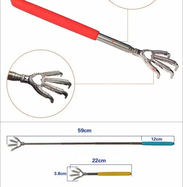 Soporte de bolígrafo de acero inoxidable, raspador trasero, garra de oso, bolsillo retráctil, Kit de masaje de raspado, colector de polvo, nuevo