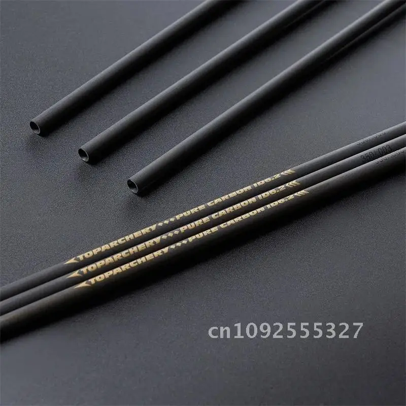 Archery Pure Carbon Arrow Shaft Spine 300 350 400 500 600 ID 6.2 mm Recurve Bow and Arrows Hunting Shooting 6PCS/12PCS