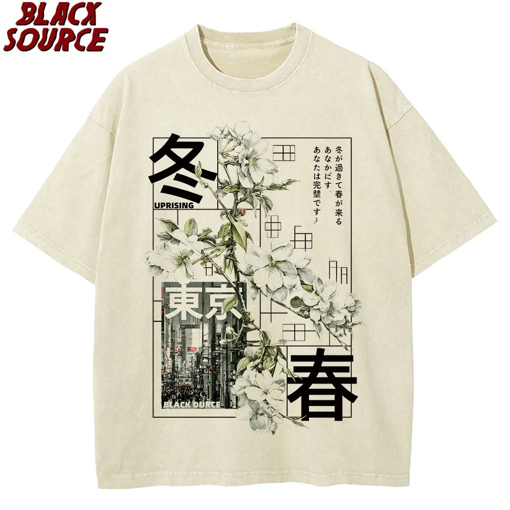 T474 Herren Kurzarm-T-Shirt im japanischen Stil, vielseitiges Design, geeignet für alle Jahreszeiten, bequemes Sommer-Oberteil, 100% Baumwolle – Detail 12