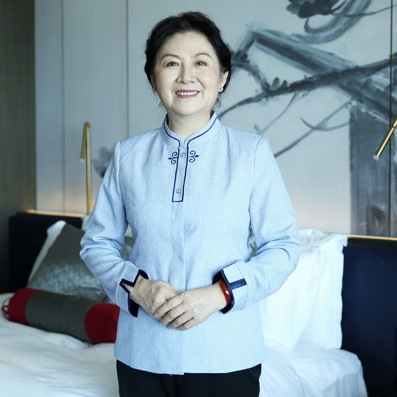 

Cleaning Work Uniform for Women Property Hotel Room Cleaner Auntie GuesthousePABreathable Waiter Long Sleeve Autumn Winter Outfi