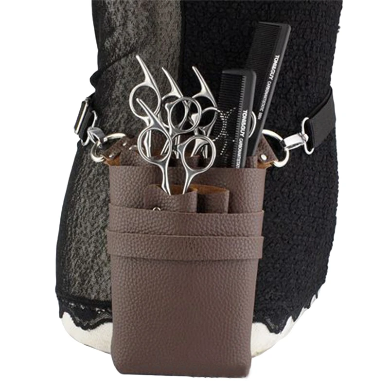 PU Leather Bag Case With Adjustable Belt Belt For Storing Hairdressing Tools Scissors Clips Holster Combs High Capa