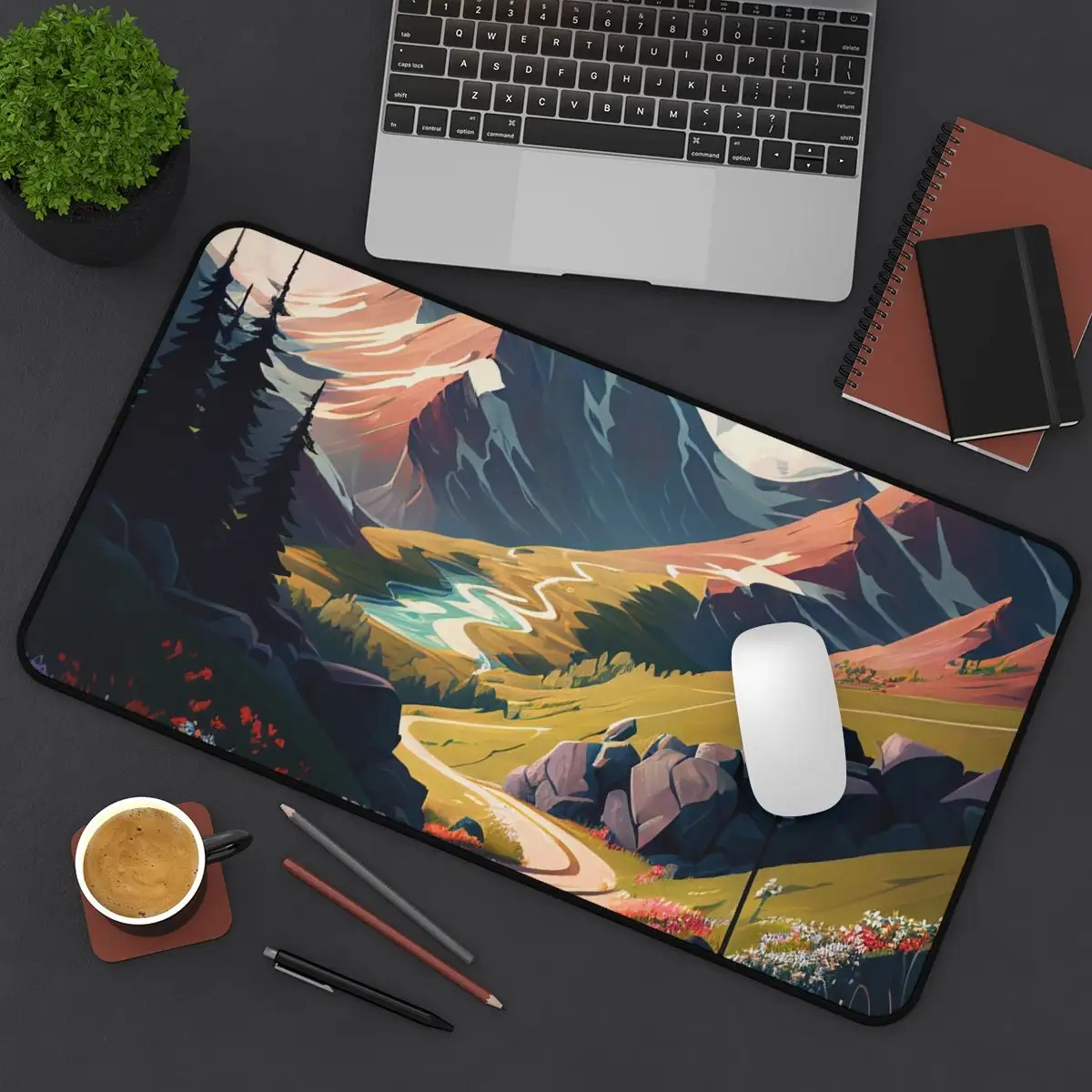 Mountain Desk Mat, Non-slip and Waterproof Gaming Mouse Pad, Office and Gaming Desk Decorative Mat, A Perfect Gift for Friends.
