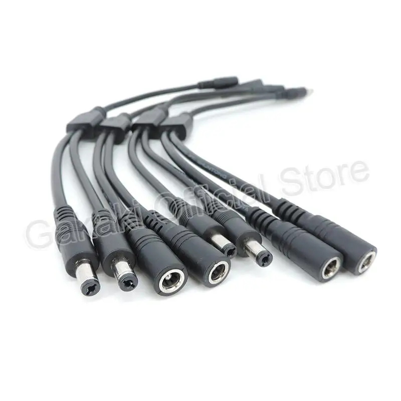 Cable divisor de alimentación de CC de 30cm, macho, hembra a 2 macho, 2 adaptadores de enchufe hembra, Cable de extensión de conector de 5,5mm x 2,1mm