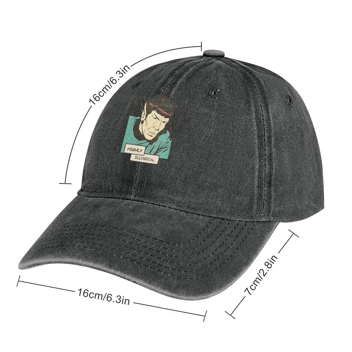 New Spock Tribute TV - Inspired, Sci  Fi Character Design Washed Baseball Cap