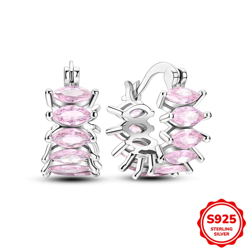 

925 Sterling Silver Earrings Women Colorful Bubble Claw Print Hoop Earring For Anniversary Wedding Jewelry Gifts