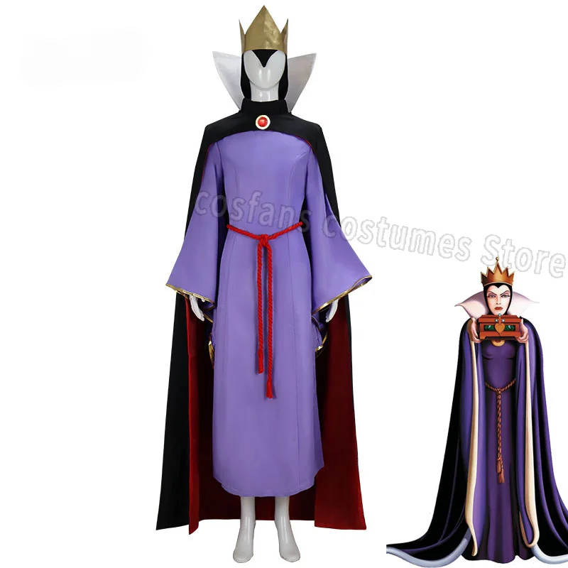 Schneewittchen Evil Queen Cosplay Kostüm und Crown Evil Queen Kostüm Halloween Karnevalskostüm