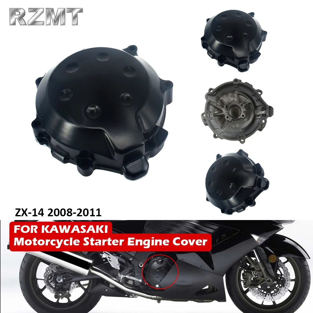 

Motorcycle Left Stator Starter Engine Crankcase Cover For Kawasaki ZX14 2008-2011 XF-2701