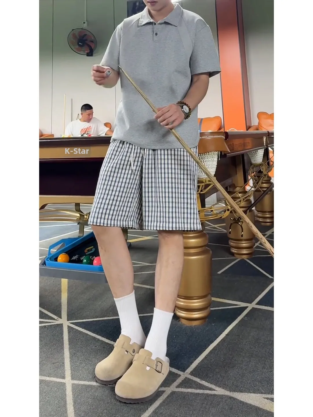 

Bla Ice Silk Sports orts Men's Summer American Qui Dry CleanFit Plaid Baskeall Cycling Five-Quarter Mid-Pants