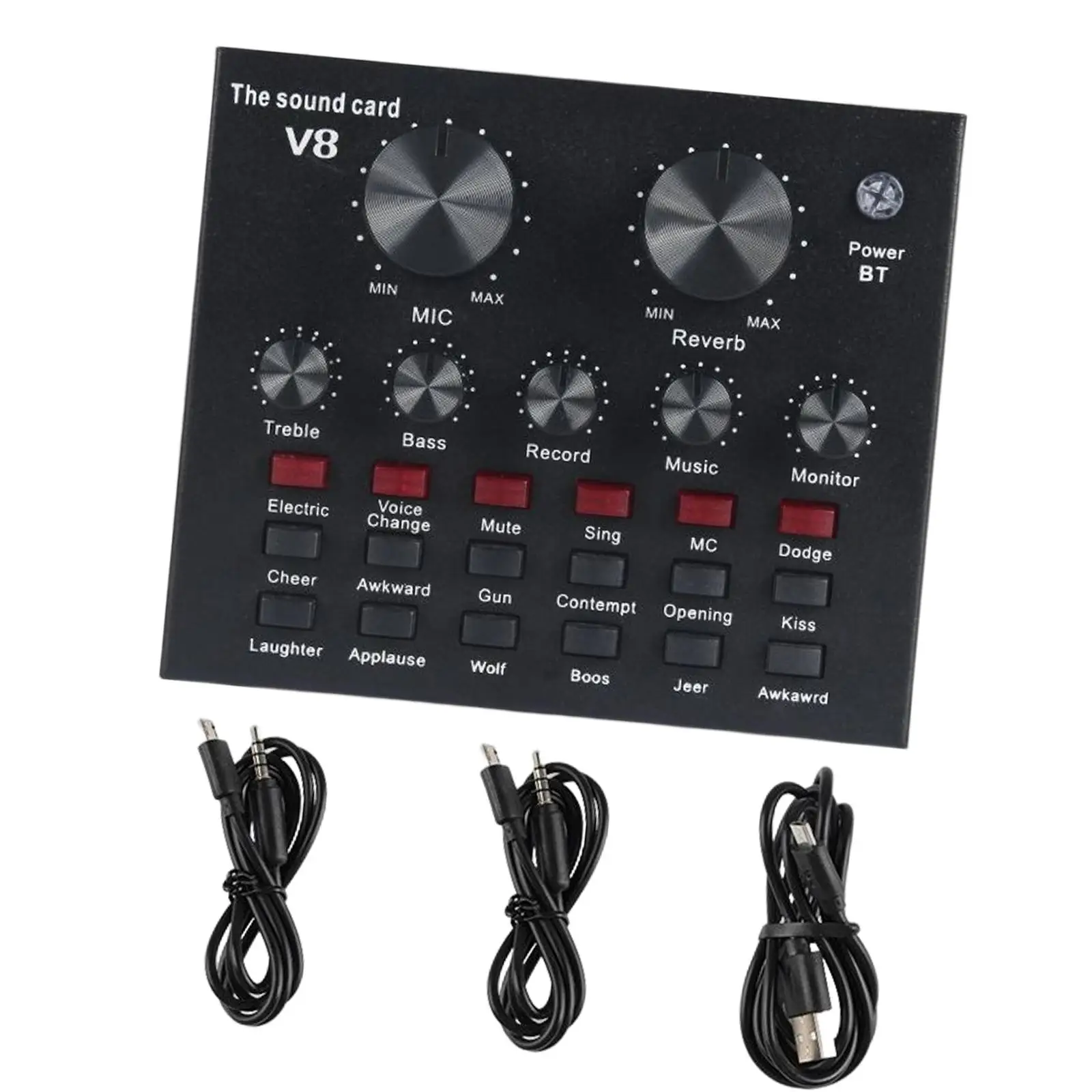 V8 Sound Card Special Effects Voice Changer for Take Video Chat On