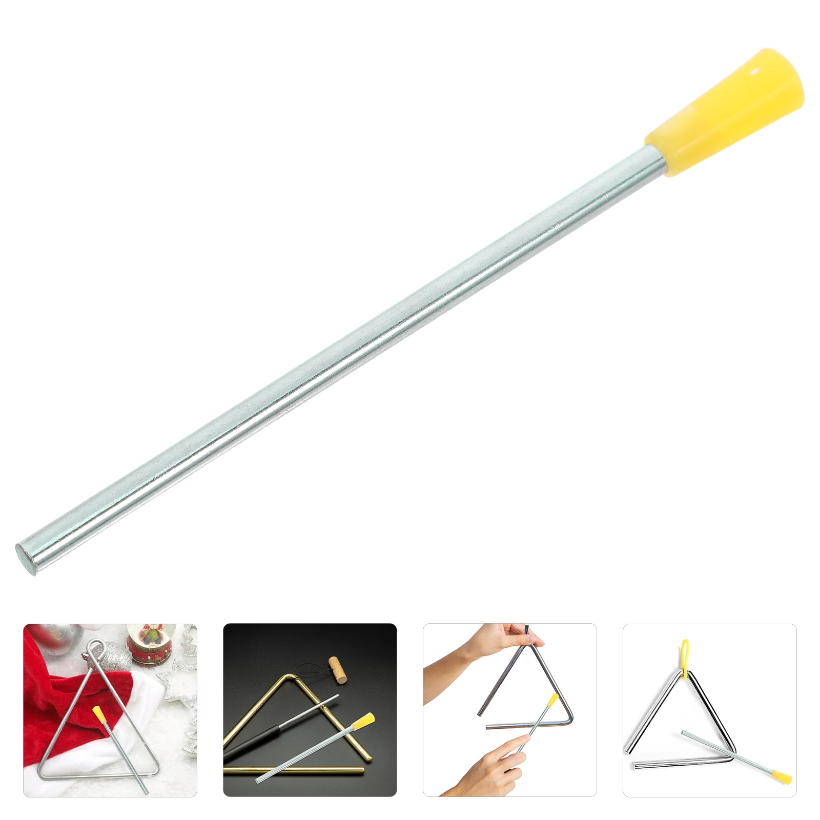

8 Pcs Triangular Music Instruments Classroom Hand Manual Cymbal Metal Plastic Percussion Triangles Kids Preschool