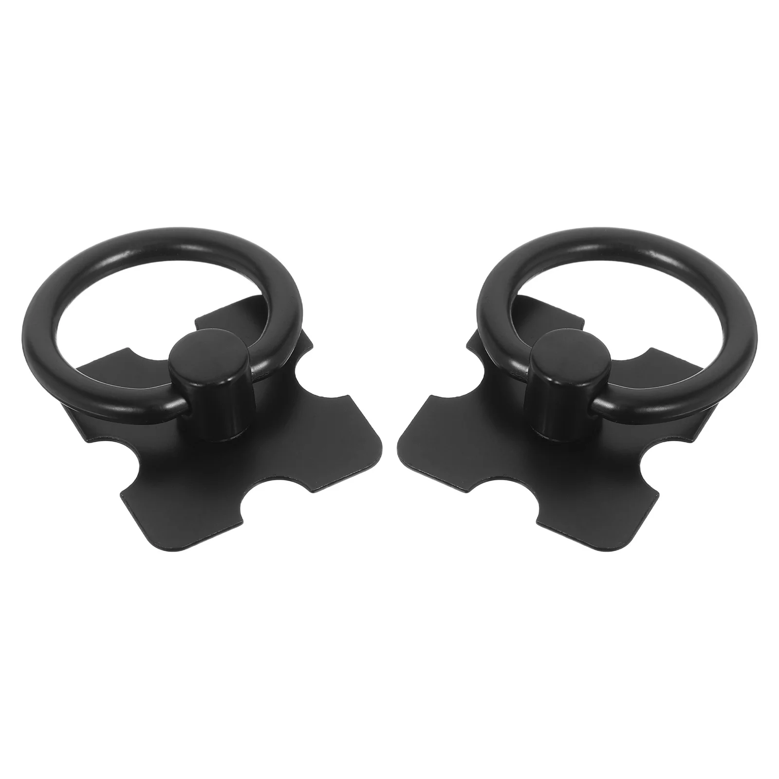 

2Pcs Black Zinc Alloy Cabinet Knob Round Ring Shape Furniture Handle Drawer Pull for Wardrobe Dresser Metal Drawer Handles