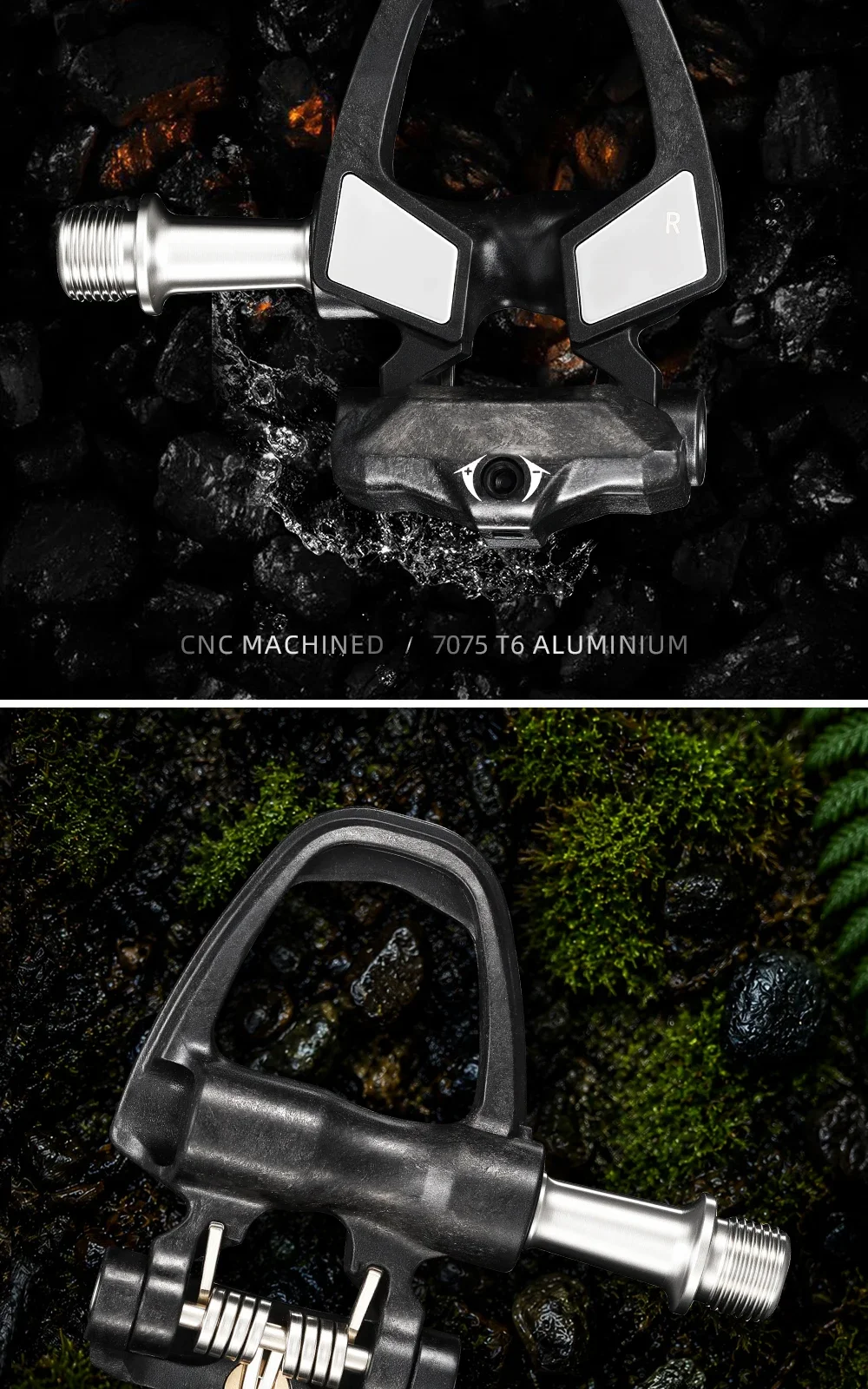 RYET 178g Carbon-Rennradpedale CNC-Titanspindel DU+3 gedichtete Lager 6 ° Float mit SPD-Schuhschuhen und Abstandshaltern für den Radsport – Detail 10
