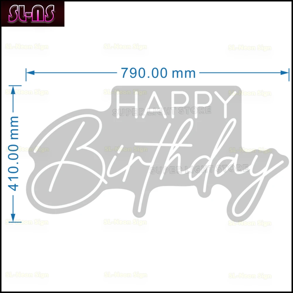 Imagem -03 - Big Rgb Led Neon Sign para Decoração para Casa Happy Birthday Sign Custom Neon Light For Birthday Room 79x41cm