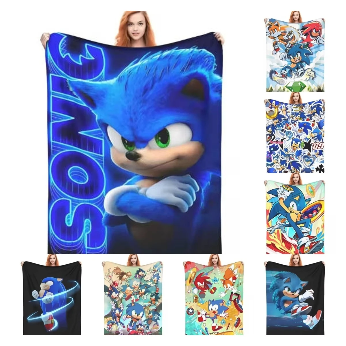 S-Sonics The H-Hedgehogs Fleece Blankets Customized Throw Blanket for Home 150*125cm Rug Piece